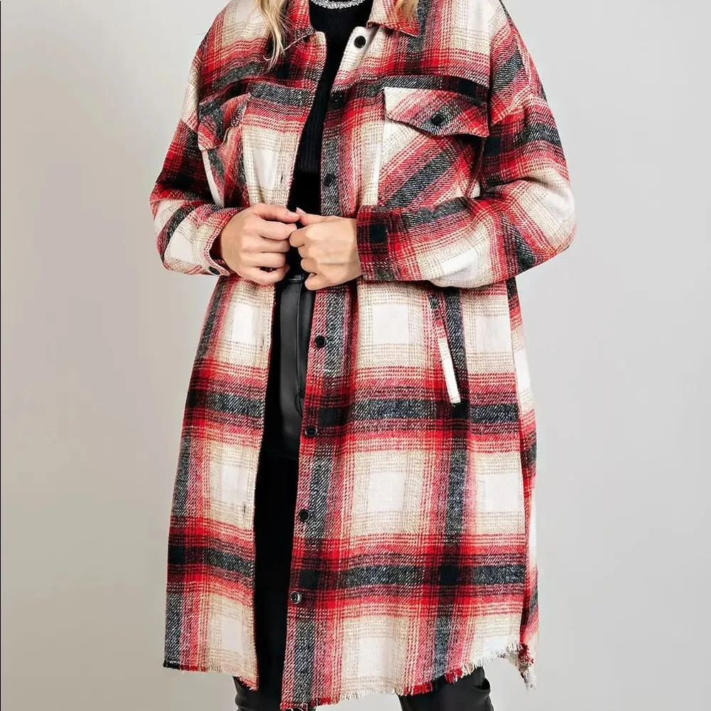 Plaid Shacket Knee Length - Picture 3 of 3